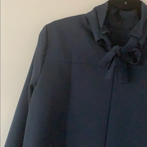 VILA High Neck Clean Blouse Navy Size Small - Picture 8 of 10